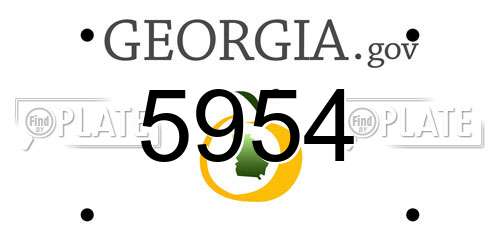 5954 Georgia License Plate