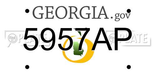 5957AP Georgia License Plate