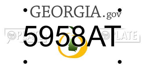 5958AT Georgia License Plate