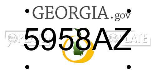 5958AZ Georgia License Plate