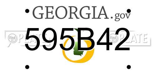 595B42 Georgia License Plate