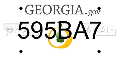 595BA7 Georgia License Plate