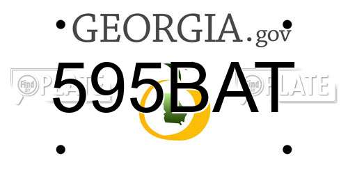 595BAT Georgia License Plate