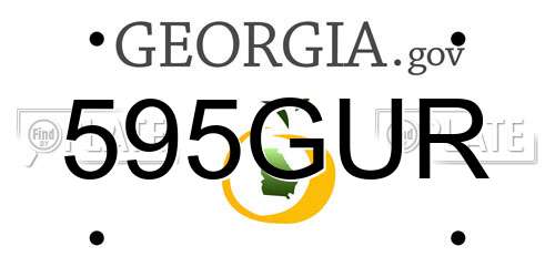 595GUR Georgia License Plate