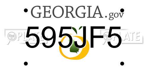 595JF5 Georgia License Plate