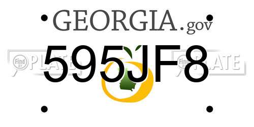 595JF8 Georgia License Plate