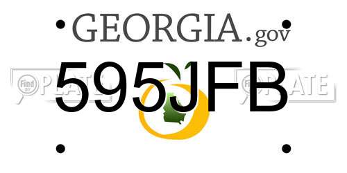 595JFB Georgia License Plate