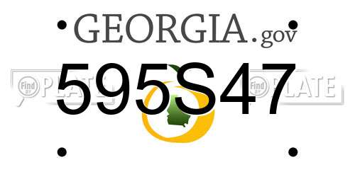 595S47 Georgia License Plate