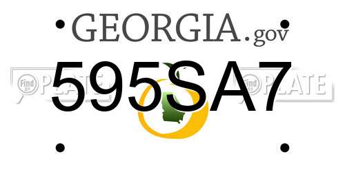595SA7 Georgia License Plate
