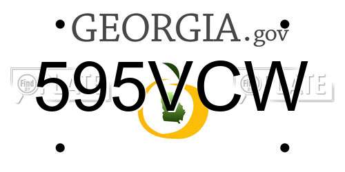 595VCW Georgia License Plate