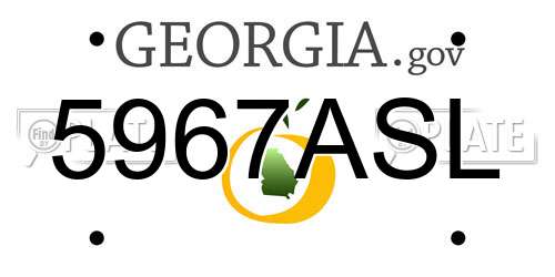 5967ASL Georgia License Plate