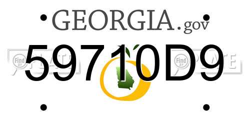 59710D9 Georgia License Plate
