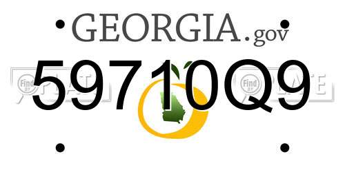 59710Q9 Georgia License Plate