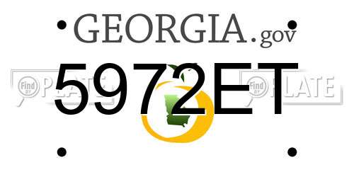 5972ET Georgia License Plate