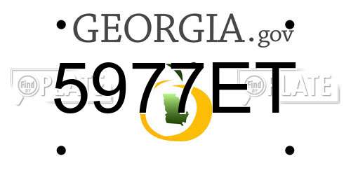 5977ET Georgia License Plate