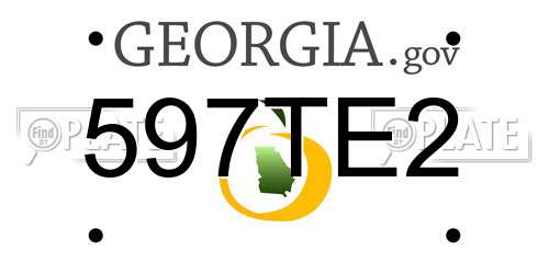 597TE2 Georgia License Plate