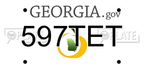 597TET Georgia License Plate