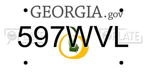 597WVL Georgia License Plate