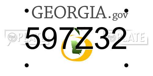 597Z32 Georgia License Plate