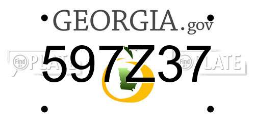 597Z37 Georgia License Plate