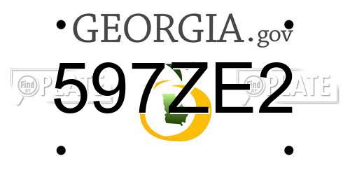 597ZE2 Georgia License Plate