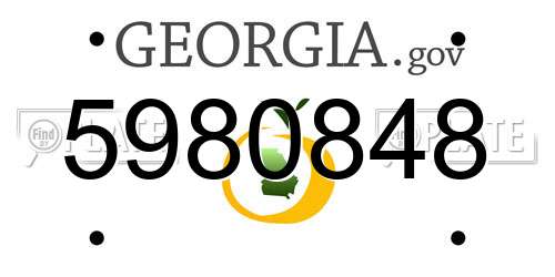5980848 Georgia License Plate