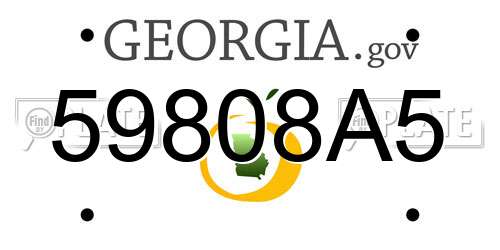 59808A5 Georgia License Plate
