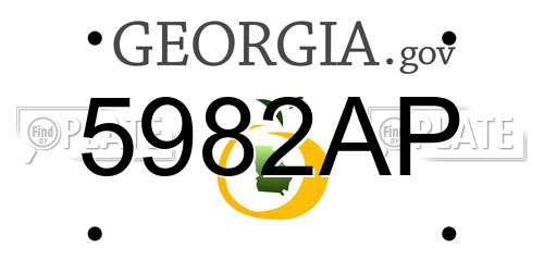 5982AP Georgia License Plate