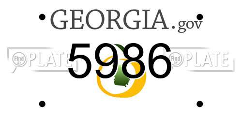 5986 Georgia License Plate