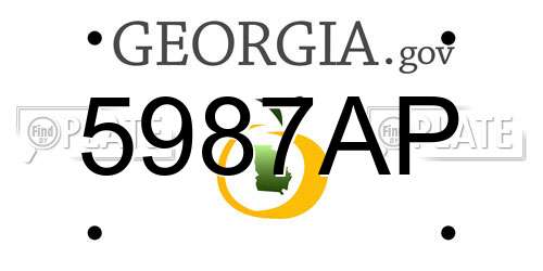 5987AP Georgia License Plate