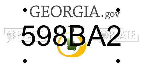 598BA2 Georgia License Plate