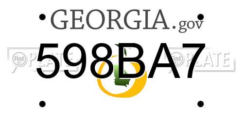598BA7 Georgia License Plate