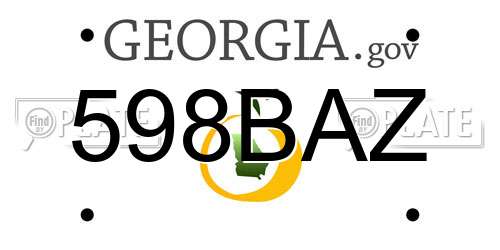 598BAZ Georgia License Plate