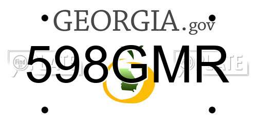 598GMR Georgia License Plate
