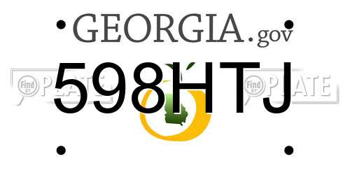 598HTJ Georgia License Plate