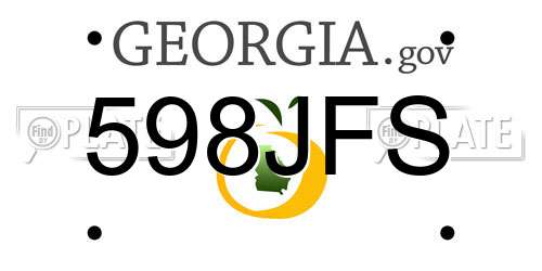 598JFS Georgia License Plate