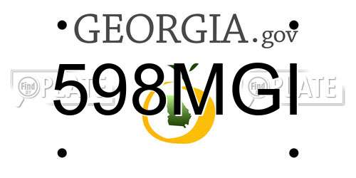 598MGI Georgia License Plate