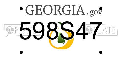 598S47 Georgia License Plate