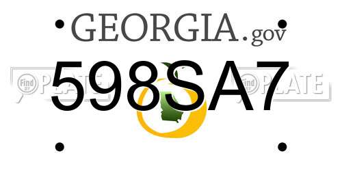 598SA7 Georgia License Plate