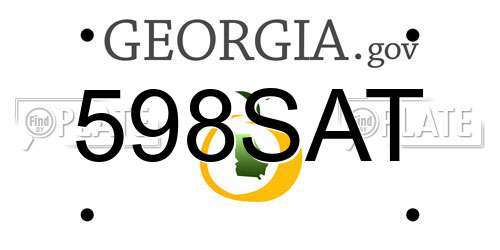 598SAT Georgia License Plate