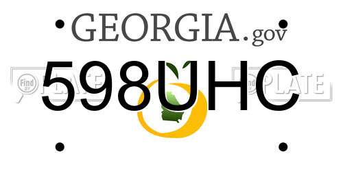 598UHC Georgia License Plate