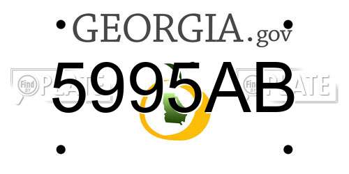 5995AB Georgia License Plate