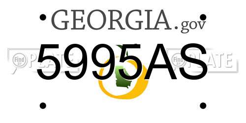 5995AS Georgia License Plate