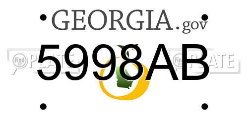 5998AB Georgia License Plate
