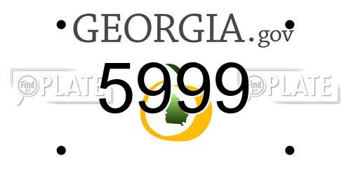 5999 Georgia License Plate