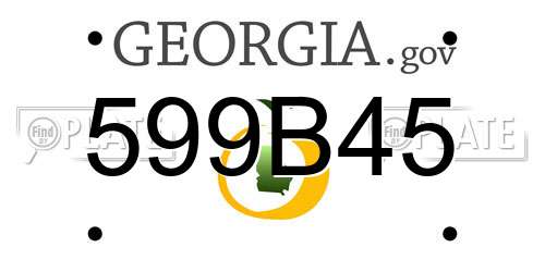 599B45 Georgia License Plate