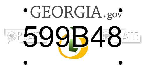 599B48 Georgia License Plate