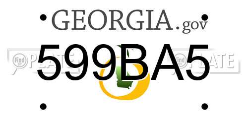 599BA5 Georgia License Plate