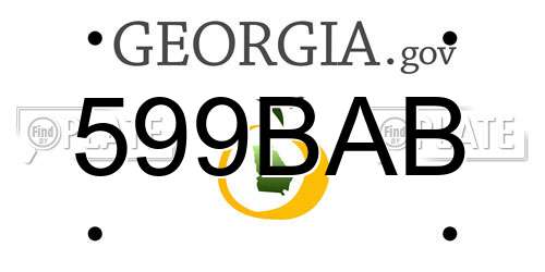 599BAB Georgia License Plate