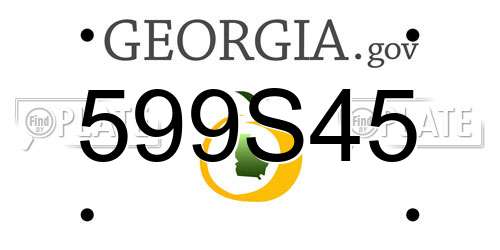 599S45 Georgia License Plate